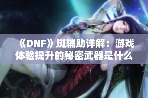 《DNF》斑辅助详解：游戏体验提升的秘密武器是什么？