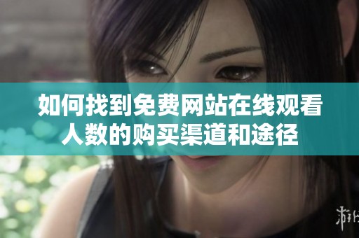 如何找到免费网站在线观看人数的购买渠道和途径