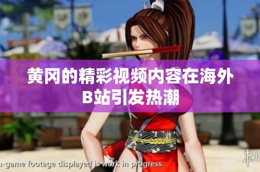 黄冈的精彩视频内容在海外B站引发热潮