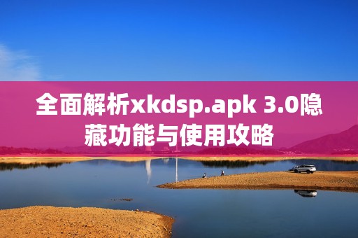 全面解析xkdsp.apk 3.0隐藏功能与使用攻略