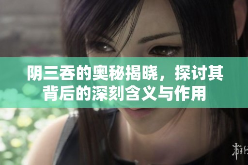 阴三吞的奥秘揭晓，探讨其背后的深刻含义与作用