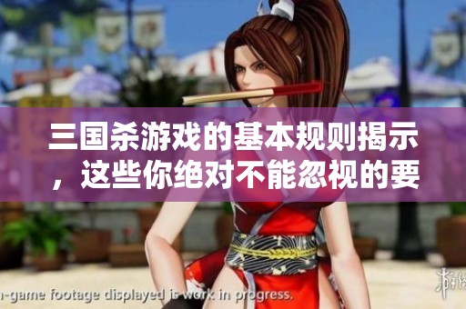 三国杀游戏的基本规则揭示，这些你绝对不能忽视的要点！