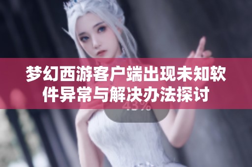 梦幻西游客户端出现未知软件异常与解决办法探讨