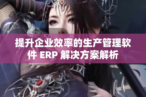 提升企业效率的生产管理软件 ERP 解决方案解析