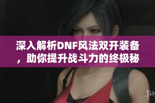 深入解析DNF风法双开装备，助你提升战斗力的终极秘籍