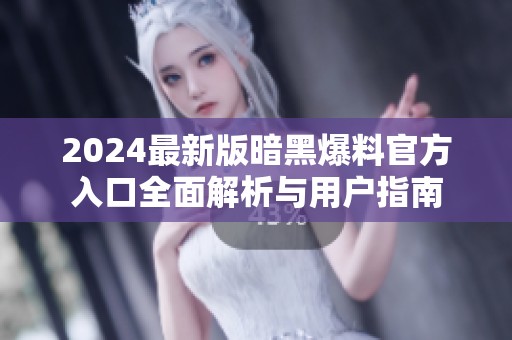 2024最新版暗黑爆料官方入口全面解析与用户指南