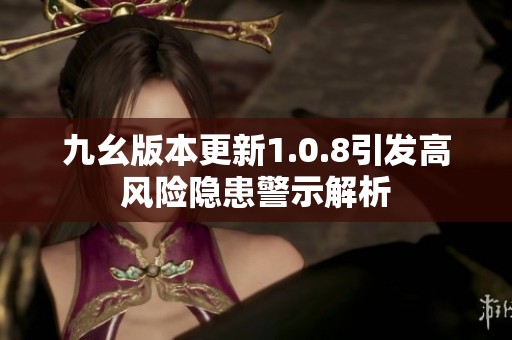 九幺版本更新1.0.8引发高风险隐患警示解析