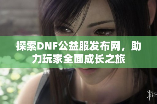 探索DNF公益服发布网，助力玩家全面成长之旅