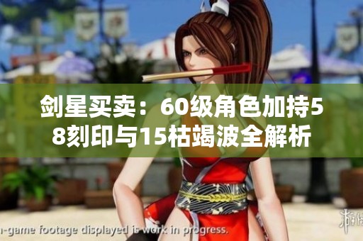 剑星买卖：60级角色加持58刻印与15枯竭波全解析