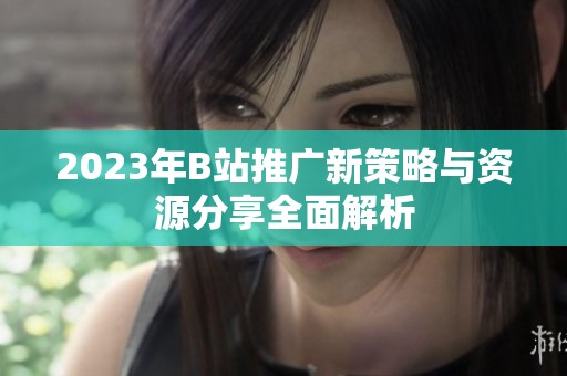 2023年B站推广新策略与资源分享全面解析