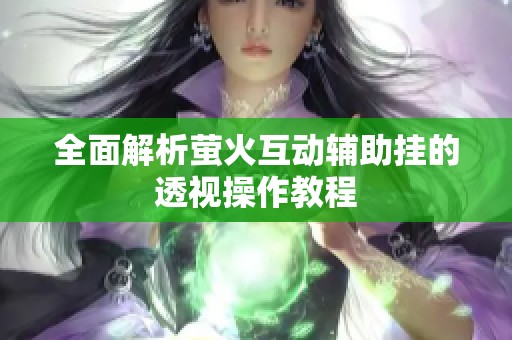 全面解析萤火互动辅助挂的透视操作教程