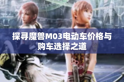 探寻魔兽M03电动车价格与购车选择之道