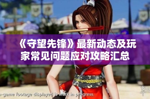 《守望先锋》最新动态及玩家常见问题应对攻略汇总