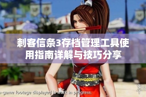 刺客信条3存档管理工具使用指南详解与技巧分享