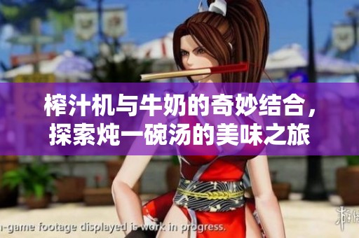 榨汁机与牛奶的奇妙结合，探索炖一碗汤的美味之旅