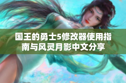 国王的勇士5修改器使用指南与风灵月影中文分享
