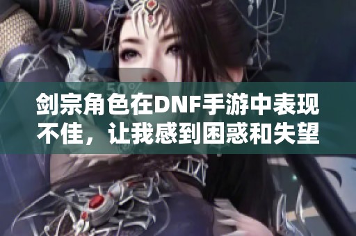 剑宗角色在DNF手游中表现不佳，让我感到困惑和失望