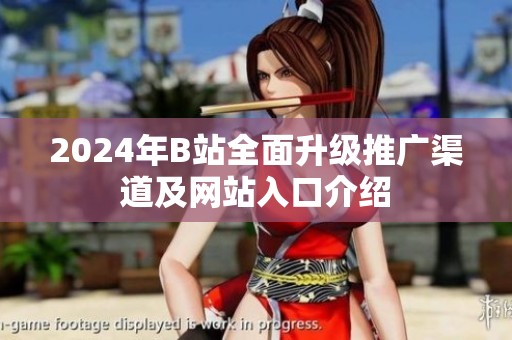 2024年B站全面升级推广渠道及网站入口介绍