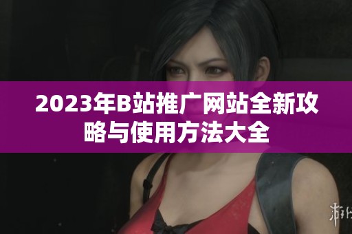2023年B站推广网站全新攻略与使用方法大全