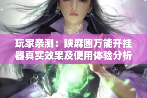 玩家亲测：陕麻圈万能开挂器真实效果及使用体验分析