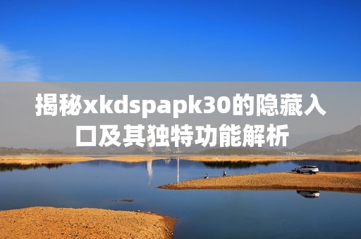 揭秘xkdspapk30的隐藏入口及其独特功能解析