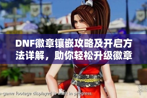 DNF徽章镶嵌攻略及开启方法详解，助你轻松升级徽章