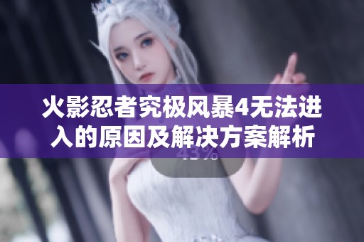 火影忍者究极风暴4无法进入的原因及解决方案解析