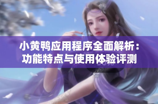 小黄鸭应用程序全面解析：功能特点与使用体验评测