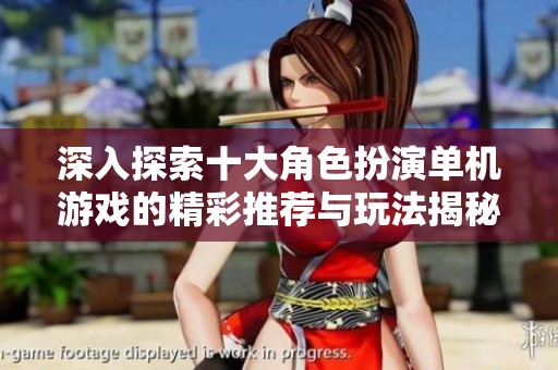 深入探索十大角色扮演单机游戏的精彩推荐与玩法揭秘
