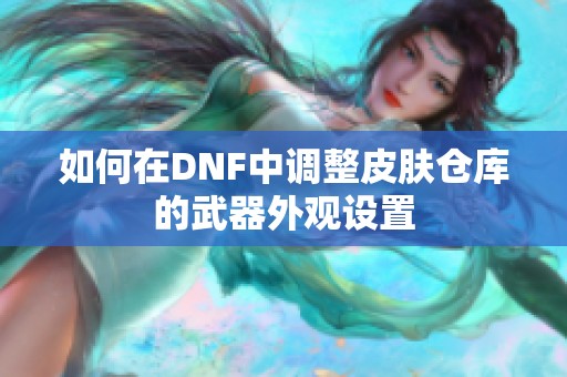如何在DNF中调整皮肤仓库的武器外观设置