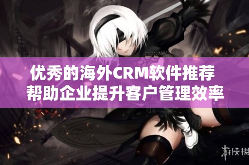 优秀的海外CRM软件推荐 帮助企业提升客户管理效率