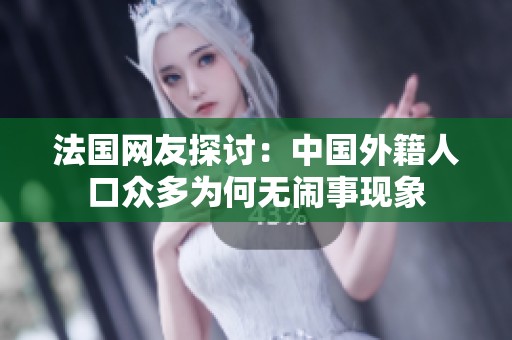 法国网友探讨：中国外籍人口众多为何无闹事现象