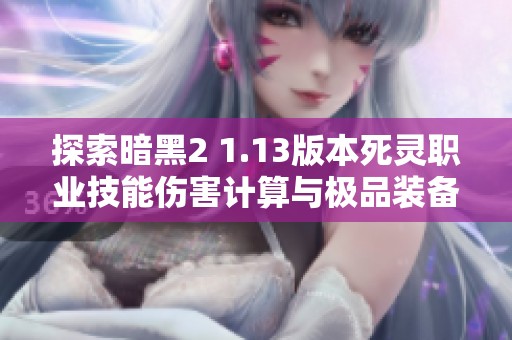 探索暗黑2 1.13版本死灵职业技能伤害计算与极品装备搭配技巧
