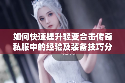 如何快速提升轻变合击传奇私服中的经验及装备技巧分享