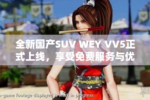 全新国产SUV WEY VV5正式上线，享受免费服务与优质体验