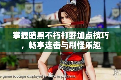 掌握暗黑不朽打野加点技巧，畅享连击与刷怪乐趣