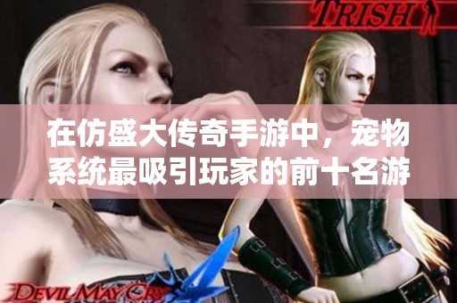 在仿盛大传奇手游中，宠物系统最吸引玩家的前十名游戏揭秘
