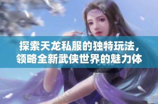探索天龙私服的独特玩法，领略全新武侠世界的魅力体验