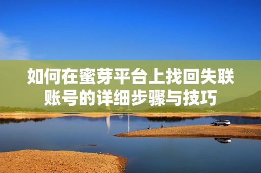 如何在蜜芽平台上找回失联账号的详细步骤与技巧