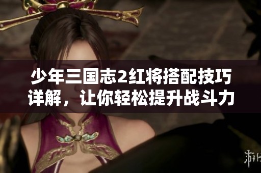 少年三国志2红将搭配技巧详解，让你轻松提升战斗力