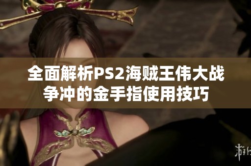 全面解析PS2海贼王伟大战争冲的金手指使用技巧