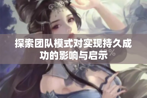 探索团队模式对实现持久成功的影响与启示
