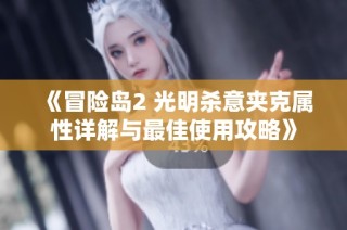 《冒险岛2 光明杀意夹克属性详解与最佳使用攻略》